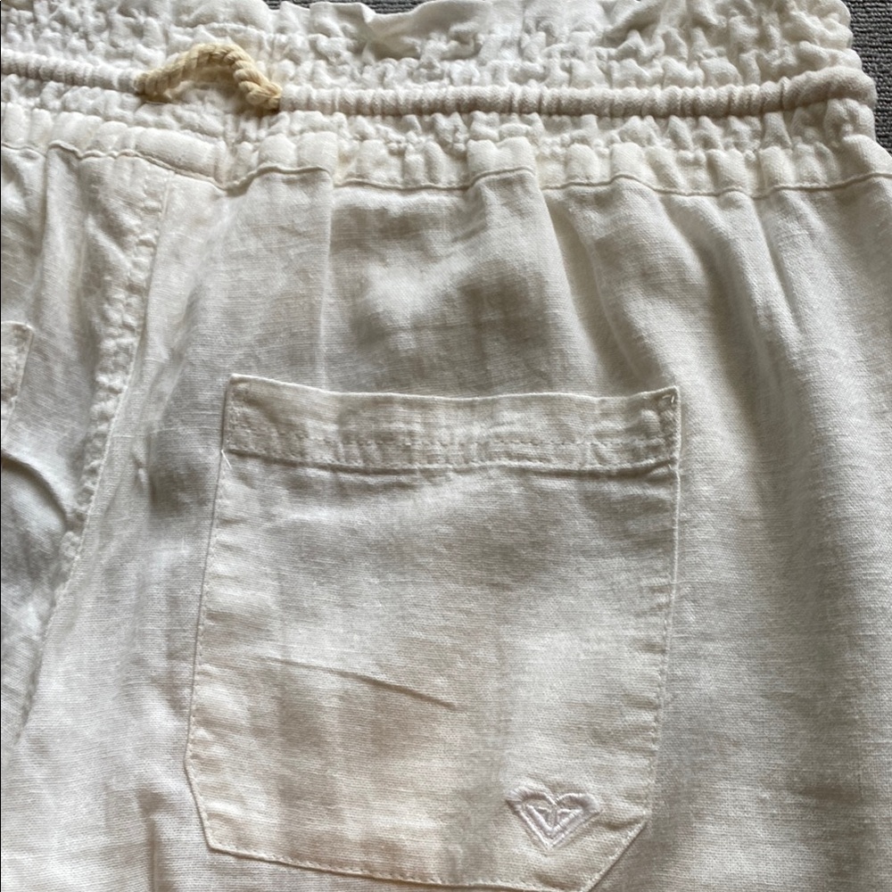Roxy White Linen Drawstring Pants - Picture 8 of 11